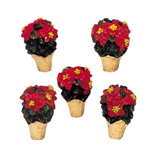 Poinsettias, Set Of 5