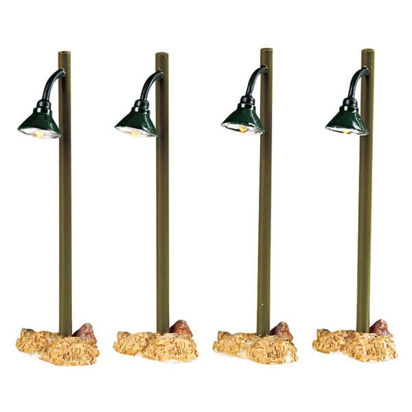 Rustic Street Lamp, Set of 4, B/O (4.5V)