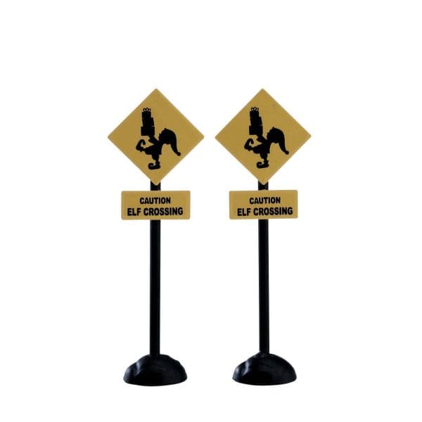 Elf Crossing Sign, Set Of 2