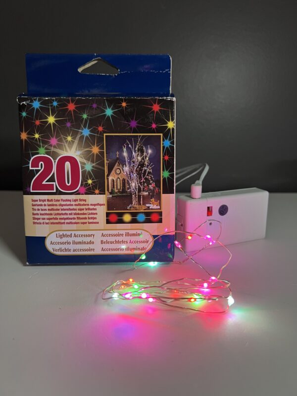 Super Bright Multi Color Flashing Light String, Count Of 20, B/O (4.5V)