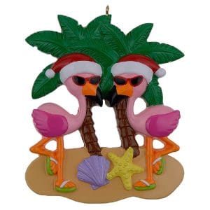 Maxora Beach Flamingo Couple Ornament