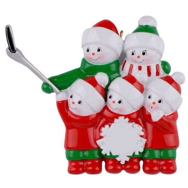 Maxora Snowman Selfie Family 5 Ornament