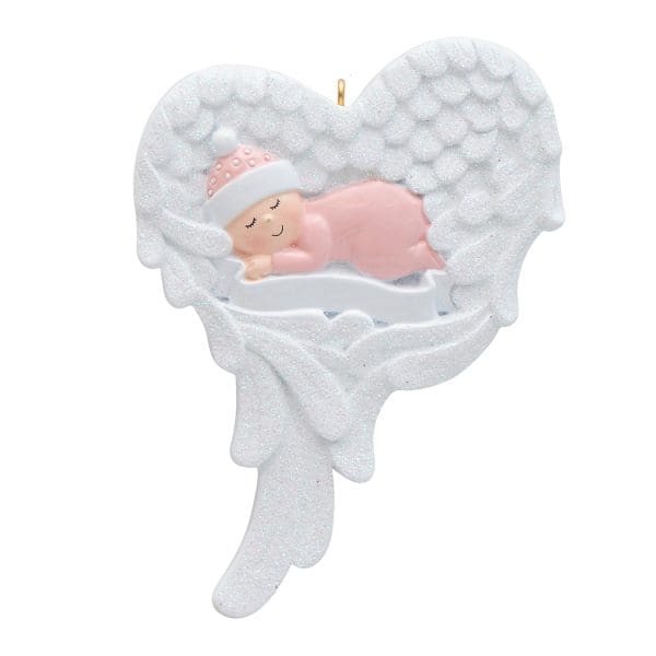 Maxora Ornament Baby with Angel Wings/ Pink