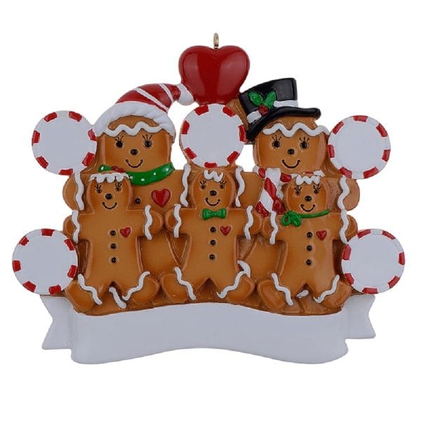 Maxora Gingerbread Family Ornament of 5