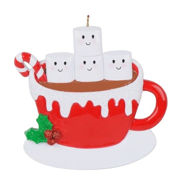 Maxora Marshmallow Mug Ornament Family of 4