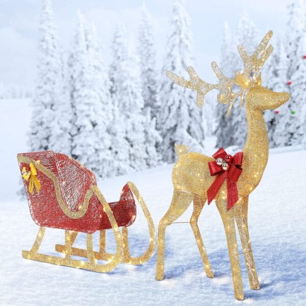 Reindeer with Sled - 200 LEDS