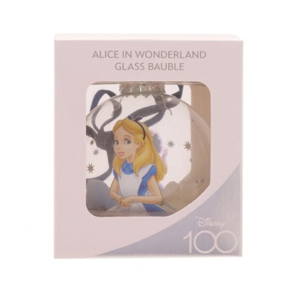 Disney 100 Christmas Glass Bauble Alice In Wonderland - Image 2
