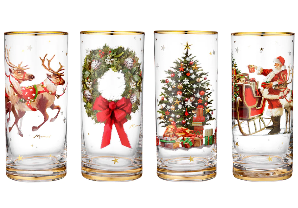 Magic of Christmas Glass Tumblers 4 pack
