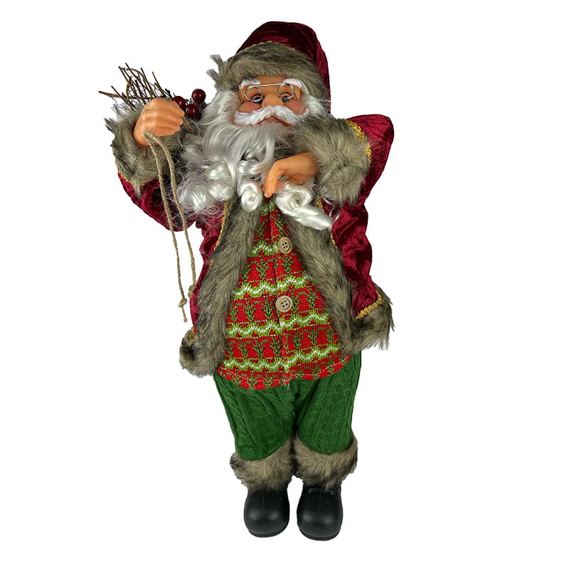 24 Inch Santa with Red Coat and Fur trim