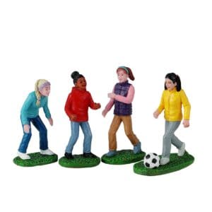 Girls Soccer Game , Set Of 4