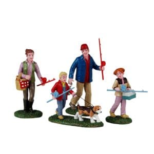 Family Fishing Day, Set Of 4