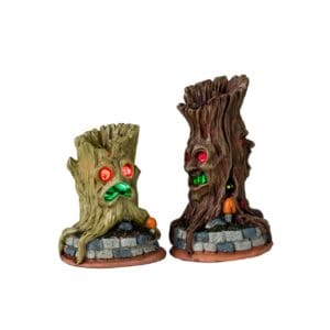 Spooky Tree Trunks, Set Of 2, B/O (4.5V)