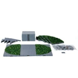 Plaza System (Grey, Round Grass) - 24 Pcs