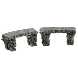 Gargoyle Stone Benches, Set Of 2