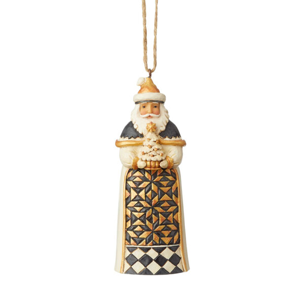 Black & Gold Santa With Tree