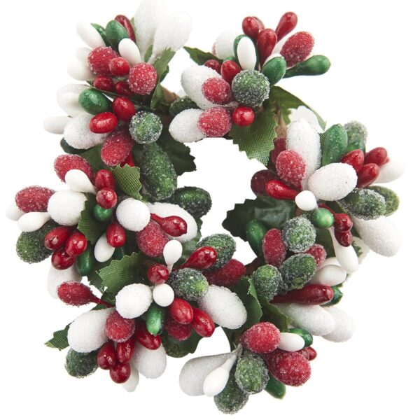 Beaded Berry Candle Ring 8.25cm