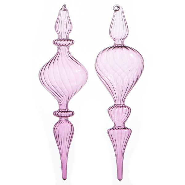 Amethyst Blown Glass Finial Hanging Ornament