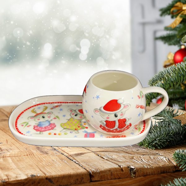 Barney Gumnet Olive Mug & Plate Set