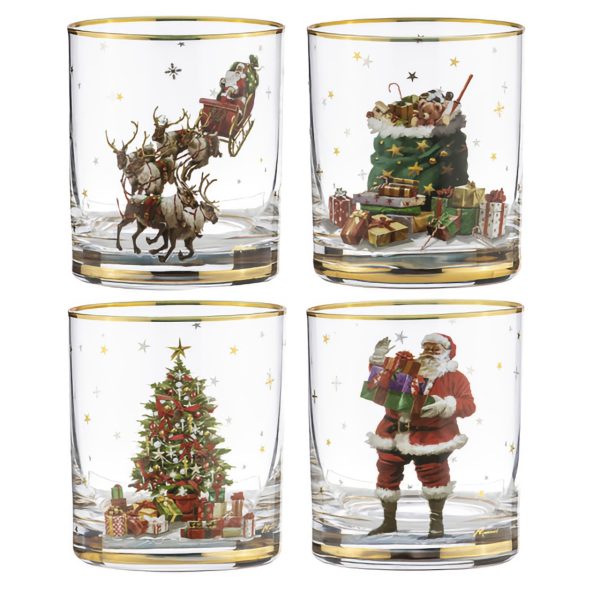 Spirit of Christmas Glass Tumbler 4 pack