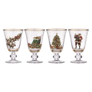Spirit of Christmas Glass Goblet 4 pack