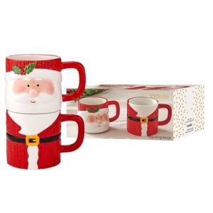 Joyful Santa 2pk Stackable Mugs