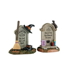 Witch Tombstones, Set Of 2
