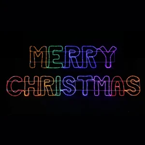 Multi Colour 2.73m Merry Christmas Sign - 2 Colour Options