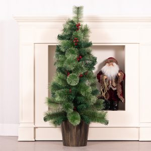Berry & Pinecone Pre Decorated Christmas Tree In Pot 120Cm W/110Tips
