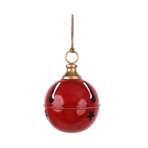 12Cm Red Sleigh Bell W/Champagne Cap & Rim