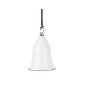 17X26Cm White Bell W/Silver Top & Rim