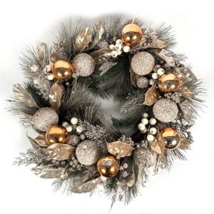 70Cm Champagne Christmas Wreath