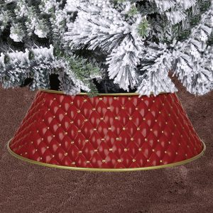 80Cm Red/Gold Metal Tree Collar H24Cm