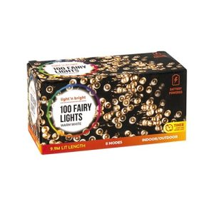 Lights Fairy Warm White 8F Battery Operated Pk100