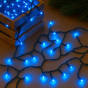 300 LED connectable Coloured cable string light - Blue