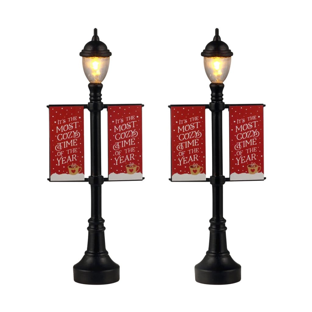 Lamp Post Banners, Set Of 2, B/O (4.5V) - Your Christmas Warehouse