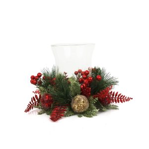 35X35X20cm Frosted Fruit Hurricane Candle Holder