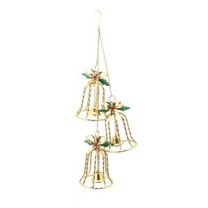 Set Of 3  Metal Gold Bell Silhouette 36X18X84cm