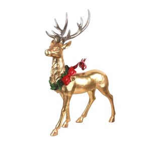 69.5X28X98cm Polyresin Gold Reindeer