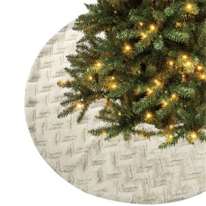 120cm Luxe Faux Ivory Fur Tree Skirt