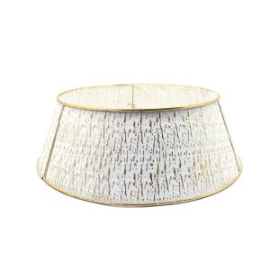 66X87X28cm Gold White Washed Metal Tree Collar Kd